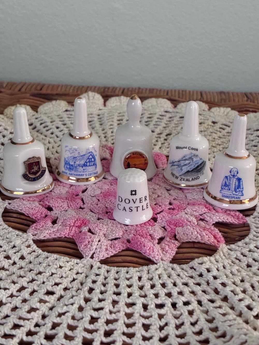 Vintage Bone China Mini-Bell and Thimble Collection - Set of 6
